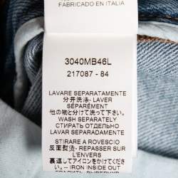 MSGM Blue Denim Acid Wash Drawstring Shorts M