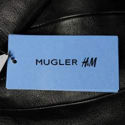 Pre Owned MUGLER X HM Black Faux Leather Jacket XXL