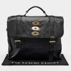 Mulberry Black Leather Ted Convertible Messenger Bag