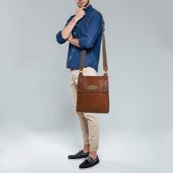 Pre Owned Mulberry Antony Large Brown Leather Messenger Bag
