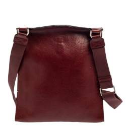 Pre Owned Mulberry Burgundy Leather Antony Messenger Bag