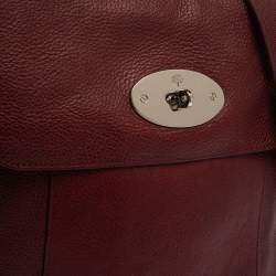 Pre Owned Mulberry Burgundy Leather Antony Messenger Bag