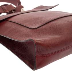 Pre Owned Mulberry Burgundy Leather Antony Messenger Bag