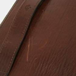 Pre Owned Mulberry Dark Brown Leather Double Zip Wristlet Pouch