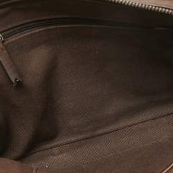 Pre Owned Mulberry Dark Brown Leather Double Zip Wristlet Pouch