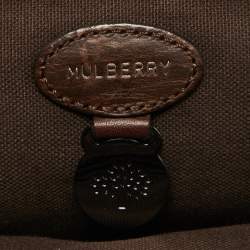 Pre Owned Mulberry Dark Brown Leather Double Zip Wristlet Pouch