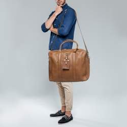 Mulberry Tan Leather Name Tag Suitcase