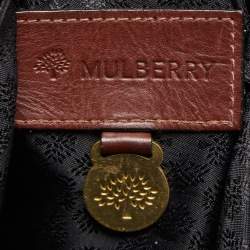 Mulberry Black/Brown Grain Leather Oversized Top Zip Weekender Bag