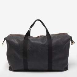 Mulberry Black/Brown Grain Leather Oversized Top Zip Weekender Bag