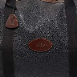 Mulberry Black/Brown Grain Leather Oversized Top Zip Weekender Bag