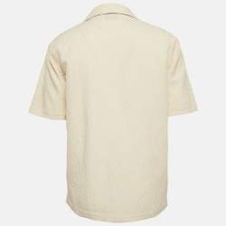 Nanushka Cream Seersucker Venci Camp Shirt S