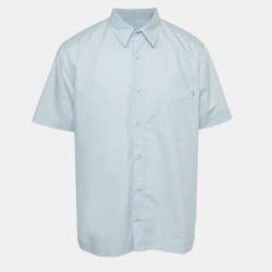 Pre Owned Nanushka Blue Cotton Short Sleeve Shirt L