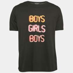 Neil Barrett Black Printed Cotton and Modal Round Neck T-Shirt M