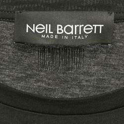 Neil Barrett Black Printed Cotton and Modal Round Neck T-Shirt M