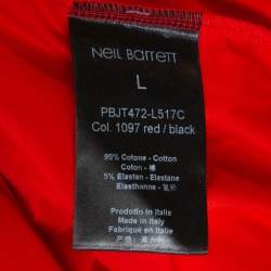 Pre Owned تي شيرت نيل باريت مكسم فارسيتي قطن أسود وأحمر L