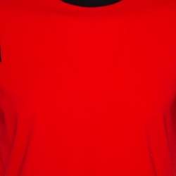 Pre Owned تي شيرت نيل باريت مكسم فارسيتي قطن أسود وأحمر L