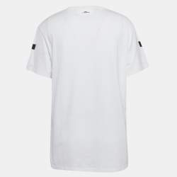 Neil Barrett White Printed Cotton Knit T-Shirt XXL