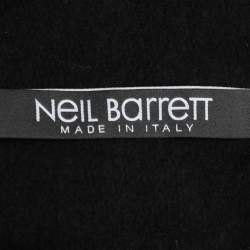 Neil Barrett Black Cotton Knit Lightning Bolt Print Hoodie S