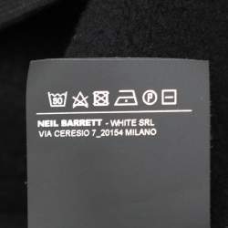 Neil Barrett Black Cotton Knit Lightning Bolt Print Hoodie S