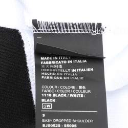 Neil Barrett Black/White Cotton Knit Lightning Bolt Print Hoodie S