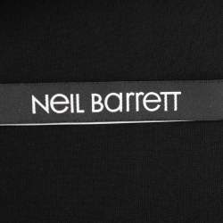 Neil Barrett Black Neoprene 3D Lightning Bolt Print Sweatshirt XXL