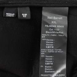 Neil Barrett Black Neoprene 3D Lightning Bolt Print Sweatshirt XXL
