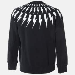 Neil Barrett Black Thunder Bolt Print Cotton Easy Fit Sweatshirt M