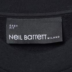 Neil Barrett Black Thunder Bolt Print Cotton Easy Fit Sweatshirt M