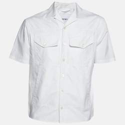Neil Barrett White Cotton Boxy Fit Short Sleeve Shirt S