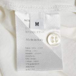Neil Barrett White Cotton Knit and Cotton Blend T-Shirt M