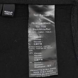 Neil Barrett Black Viscose Lightning Bolt Print Hoodie L