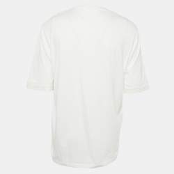 Neil Barrett White Cyberpunk Print Jersey Slim Rolled Up Sleeve T-Shirt XL