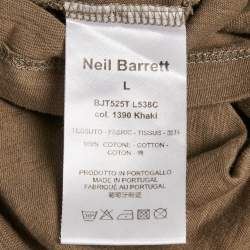 Neil Barrett Brown Cotton Loose Fit T-Shirt L