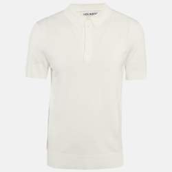 Neil Barrett White Jersey Polo T-Shirt L
