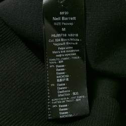 Neil Barrett Black Lighting Print Knit Hooded Sweatshirt M