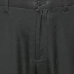 Neil Barrett Black Gabardine Loose Fireman Cargo Trousers XL