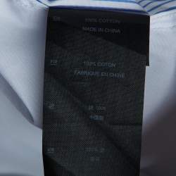 مملوكة مسبقًا Black Barett by Neil Barrett White Striped Cotton Paneled Short Sleeve Shirt S