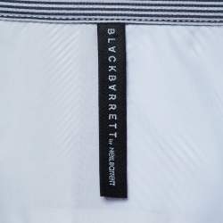 مملوكة مسبقًا Black Barett by Neil Barrett White Striped Cotton Paneled Short Sleeve Shirt S