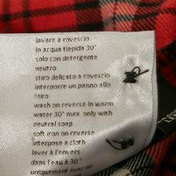 Pre Owned Neil Barrett Red Checks Cotton Slim Shirt S