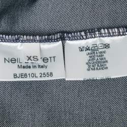 Pre Owned تي شيرت نيل باريت خليط قطن أزرق بحرية ياقة دائرية مقاس صغير جداً (إكس سمول)