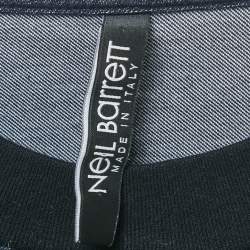 Pre Owned تي شيرت نيل باريت خليط قطن أزرق بحرية ياقة دائرية مقاس صغير جداً (إكس سمول)