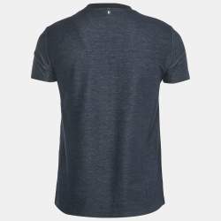 Pre Owned تي شيرت نيل باريت خليط قطن أزرق بحرية ياقة دائرية مقاس صغير جداً (إكس سمول)