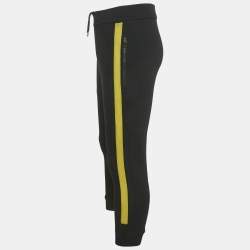 مملوكة مسبقًا Neil Barrett Black Technical Knit Slim Fit Low Rise Pants M