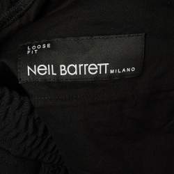 Pre Owned Neil Barrett Black Wool Blend Extra Low Rise Loose Fit Trousers S 