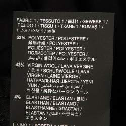 Pre Owned Neil Barrett Black Wool Blend Extra Low Rise Loose Fit Trousers S 