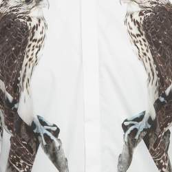 Pre Owned Neil Barrett White Eagle Print Cotton Slim Fit Shirt M