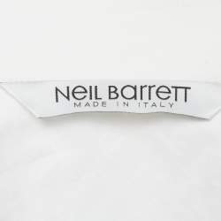 Pre Owned Neil Barrett White Eagle Print Cotton Slim Fit Shirt M