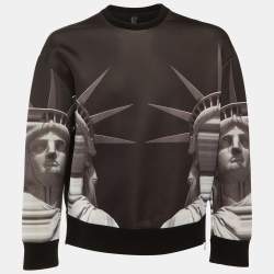 مملوكة مسبقًا Neil Barrett Black Statue of Liberty Knit Oversize Bomber Fit Sweatshirt M