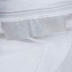 Pre Owned Neil Barrett White Flame Thunderbolt Print Cotton Rolled Up T-Shirt M