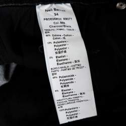 Pre Owned Neil Barrett Grey Ribbed Denim Regular Rise Skinny Fit Biker Jeans L